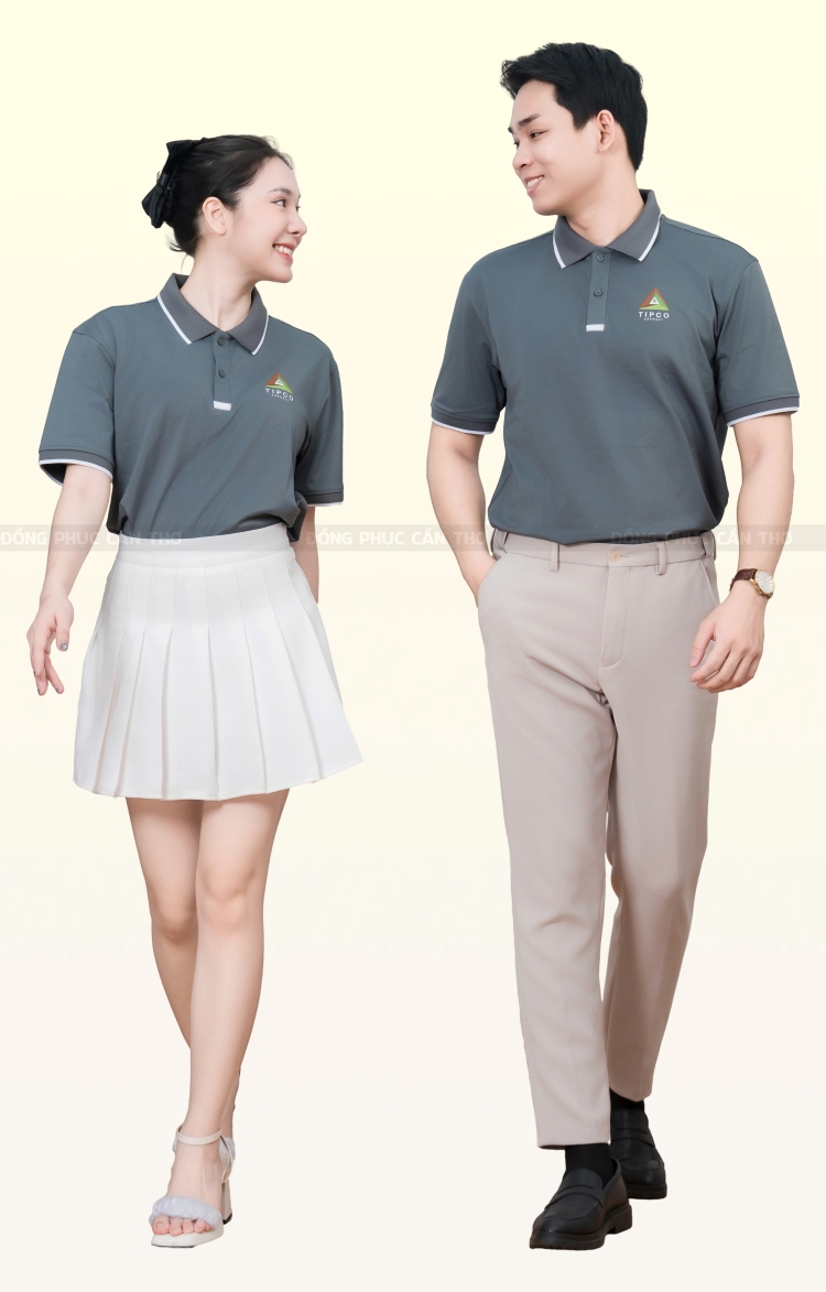 áo thun đồng phục công ty màu xám sang trọng