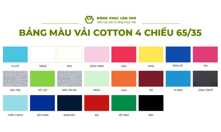 bảng màu thun cotton 4 chiều 6535