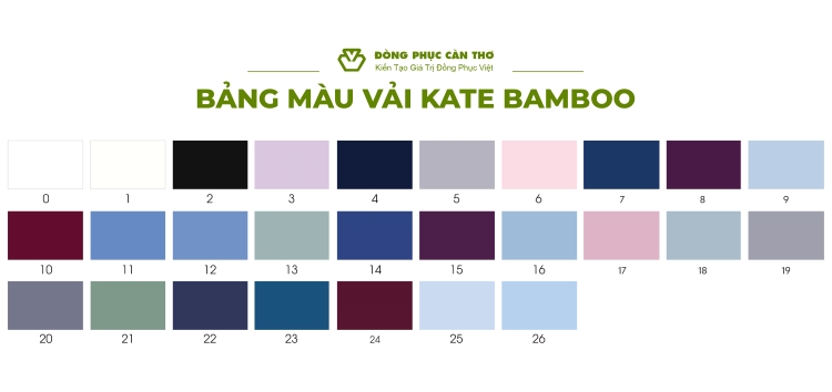 bảng màu vải kate bamboo 1
